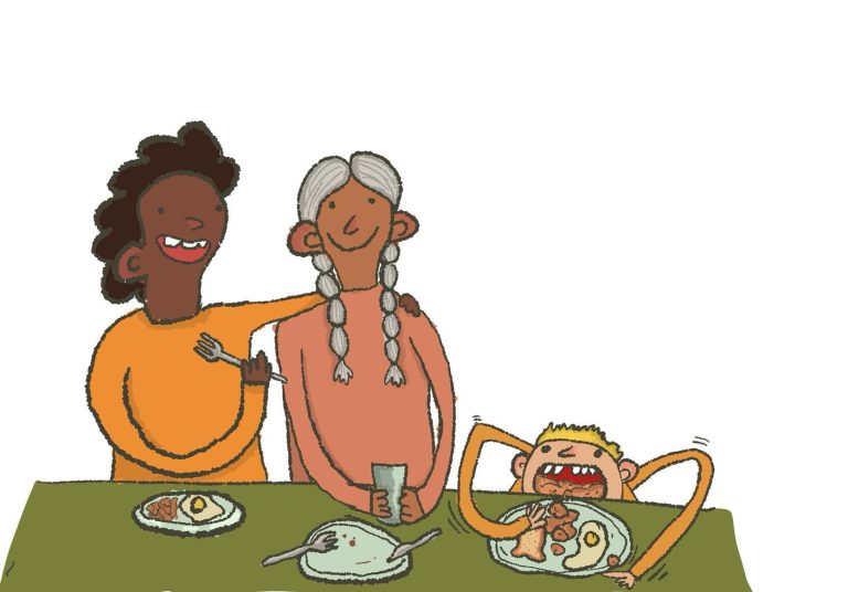 Famille qui mange